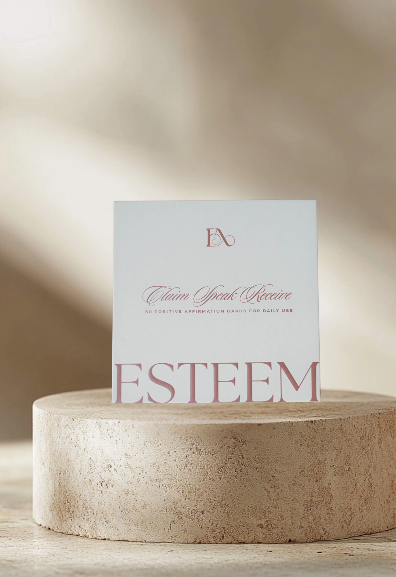 Claim It, Speak It, Receive It affirmation cards fanned out, showcasing bold and empowering messages.