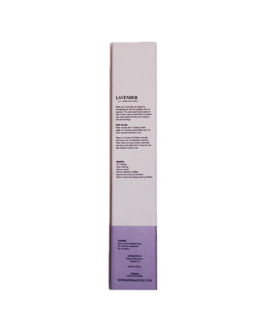 I Am Calm & Centered | Lavender Affirmation Incense Sticks