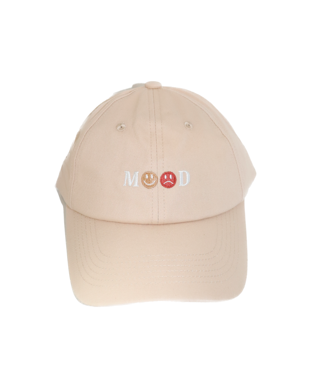 Soft cotton affirmation hat with happy and sad face icons