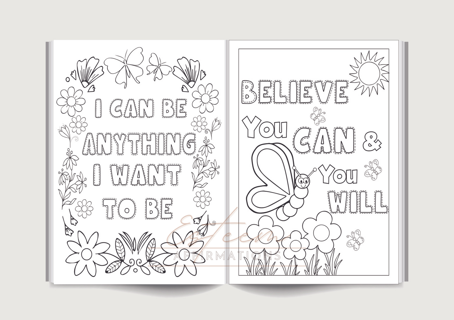 Because I am, I Can - Children's Positive Affirmation Coloring & Activity Book